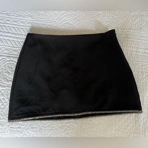 Black Mini Skort with Silver Sparkly Hem L